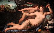 Venus disarming Cupid.